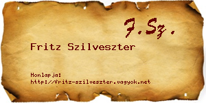 Fritz Szilveszter névjegykártya