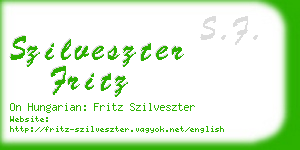 szilveszter fritz business card